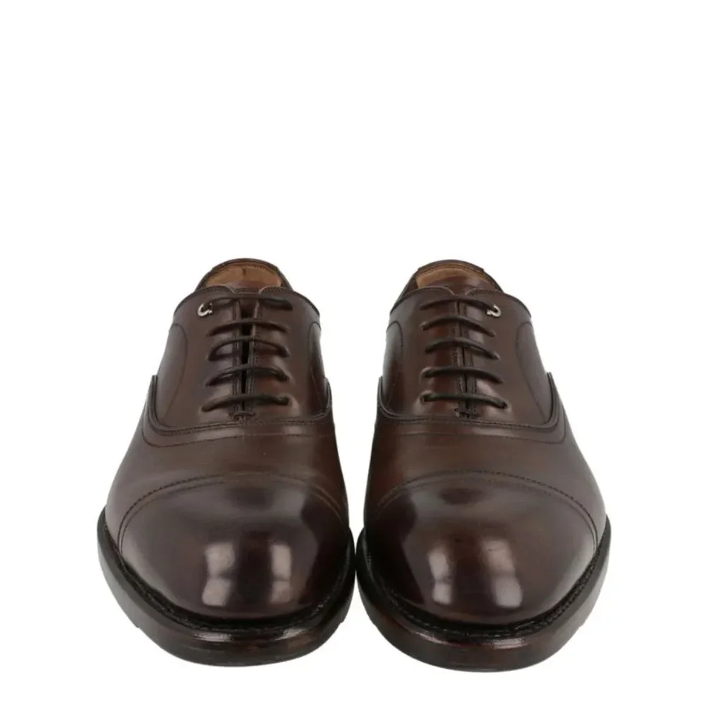 Ferragamo Baron Leather Oxfords Brown Mens